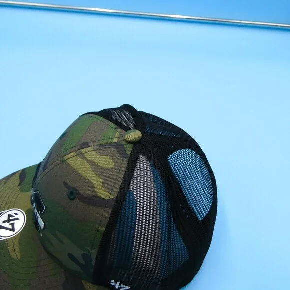 '47 Brand U of M Hat Mens Green Camo Trucker Snapback Cap Michigan Wolverines - Picture 5 of 8